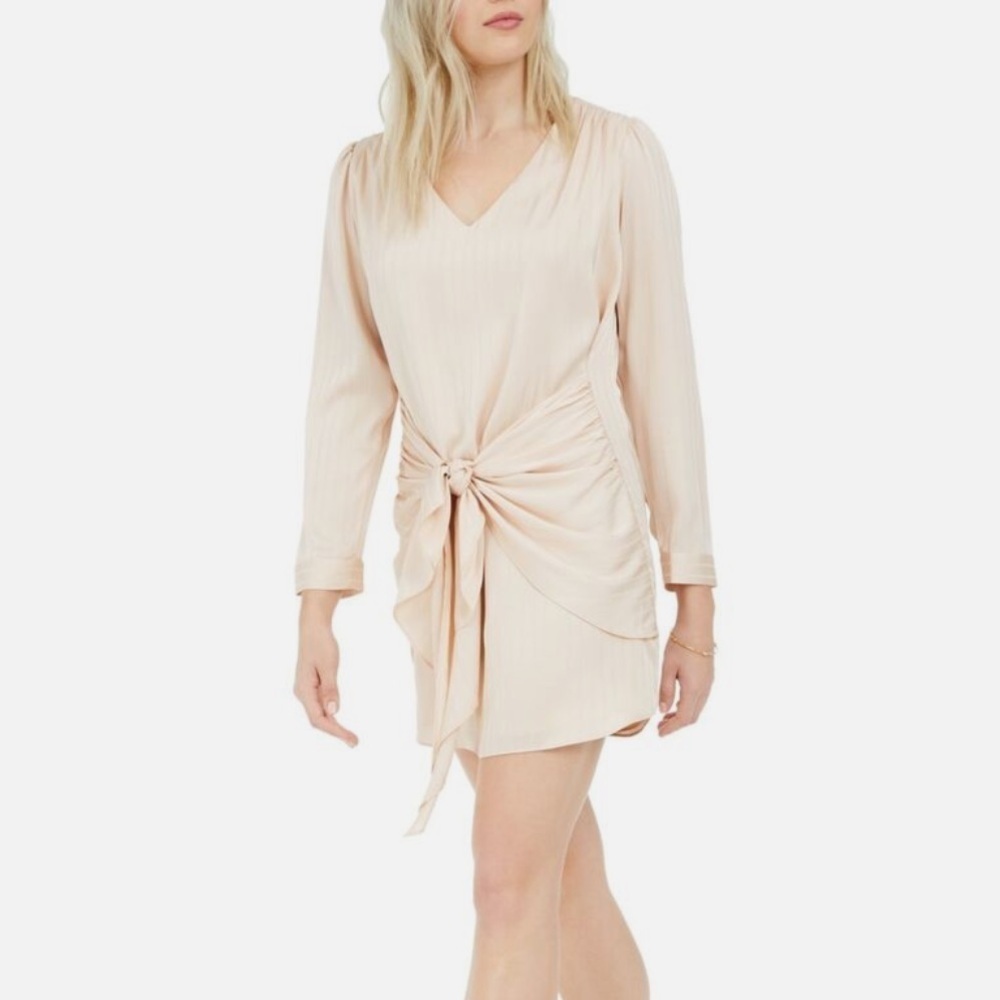 Leyden V Neck Tie Front Long Sleeve Dress size L